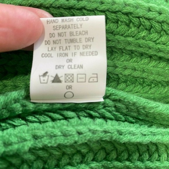 Code X Mode Cardigan Sweater S Chunky Knit Green Open Oversized New - Picture 10 of 12